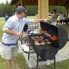 Mark Bryan was the grill-master for lunch.